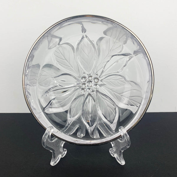 Studio Nova (Mikasa) Gilded Poinsettia candy dish with silver rim