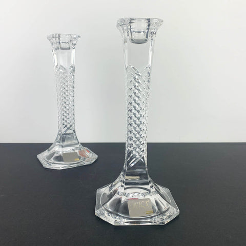 Pair of vintage Mikasa crystal candle stick holders