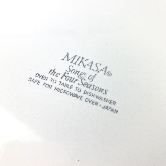 Mikasa 'Songs of the Four Seasons' Plates rear branding stamp