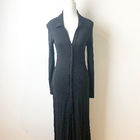 Morgan de Toi 1990's full length black shirt dress