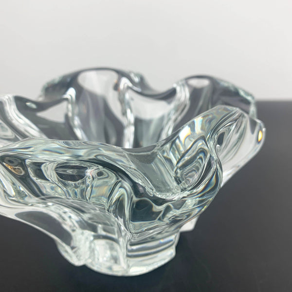 Murano style clear art glass decorative bowl