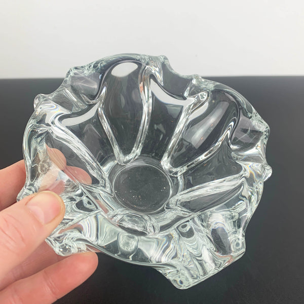 Murano style clear art glass decorative bowl