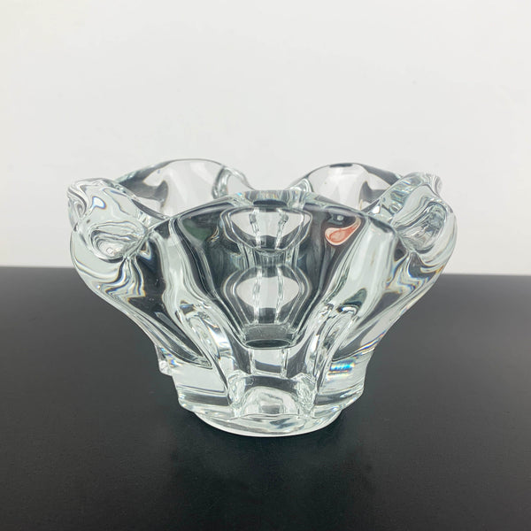 Murano style clear art glass decorative bowl