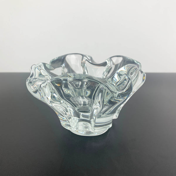 Murano style clear art glass decorative bowl