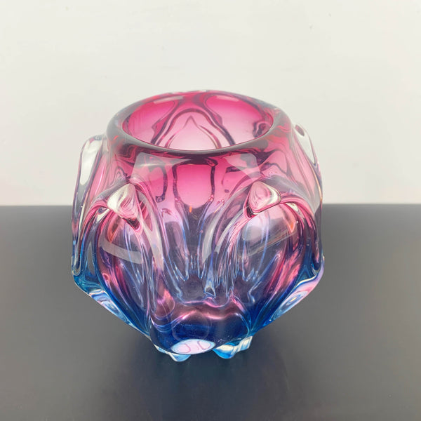 Sanyu Glass (Japan) mid century ombre art glass vase