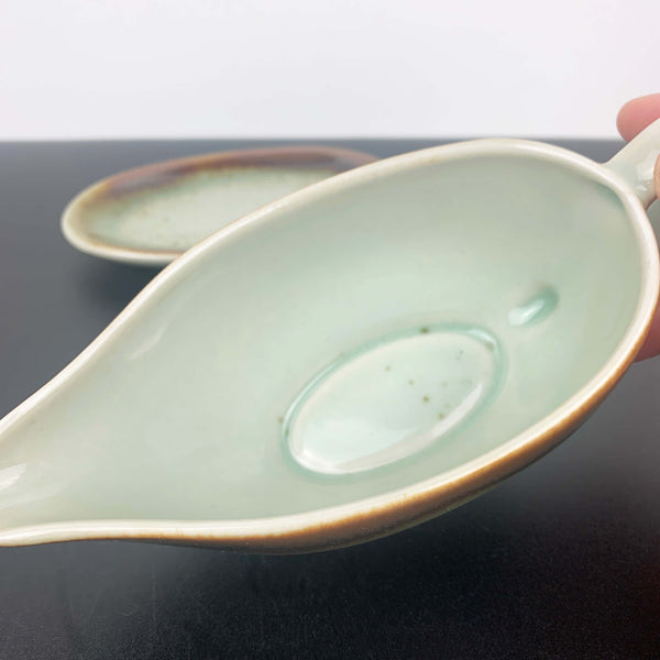 Clay Craft NZ gravy boat with saucer