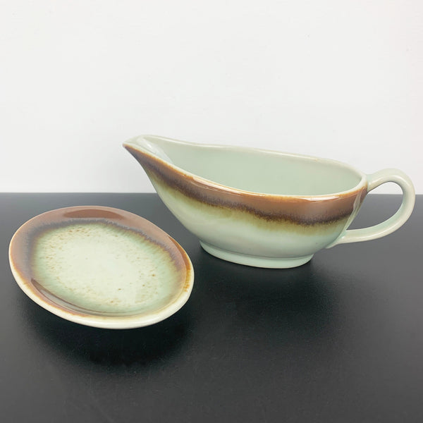 Clay Craft NZ gravy boat with saucer