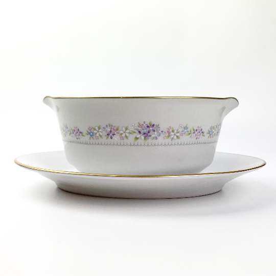 Noritake 'Lilac Time' 1970's Gravy Boat and Saucer