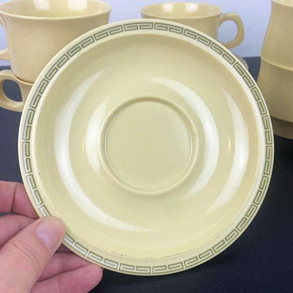 Nylex melamine cup and saucer in yellow - Set of 6