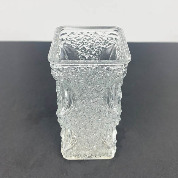 Scandi style vintage ice glass vase