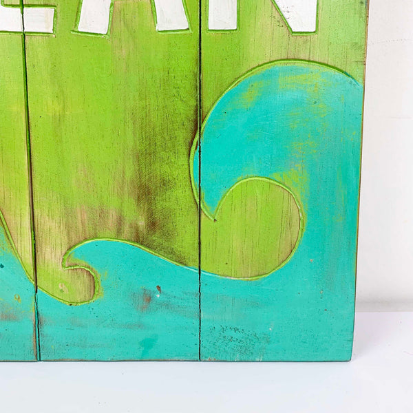 'Take me to the ocean' distressed timber wall hanging