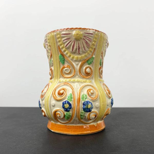 Japanese flower vase with relief carving