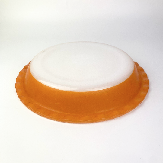 Orange Pyrex pie plate