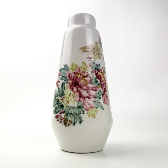 Hand painted ceramic bottle vase