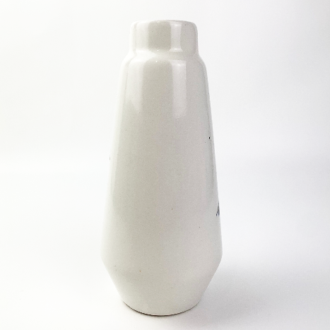 Hand painted ceramic bottle vase plain back