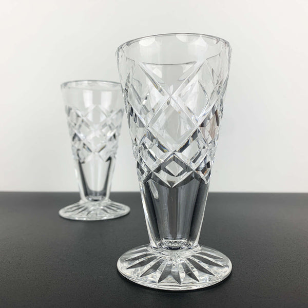 Bohemia Crystal classic diamond cut conical posy vase - Set of 2