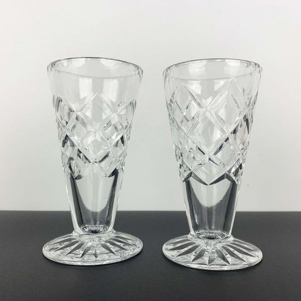 Bohemia Crystal classic diamond cut conical posy vase - Set of 2