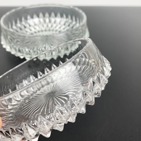 Diamond point round candy bowls - Set of 2