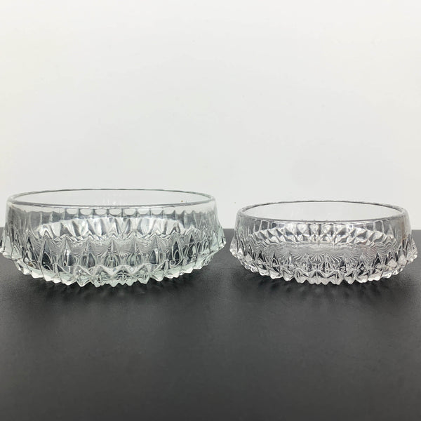 Diamond point round candy bowls - Set of 2