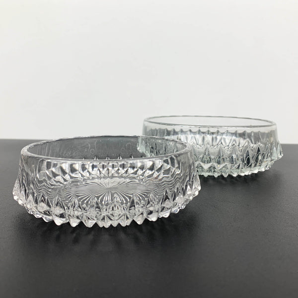 Diamond point round candy bowls - Set of 2