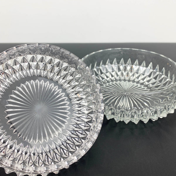 Diamond point round candy bowls - Set of 2