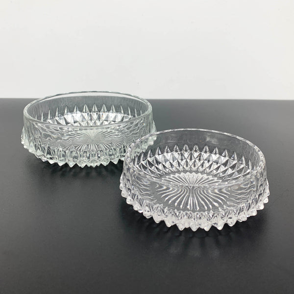 Diamond point round candy bowls - Set of 2