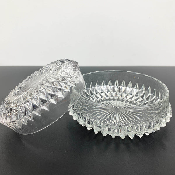 Diamond point round candy bowls - Set of 2