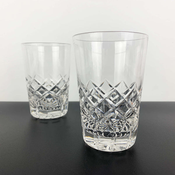 Diamond cut crystal heavy based tumbler - Set of 2