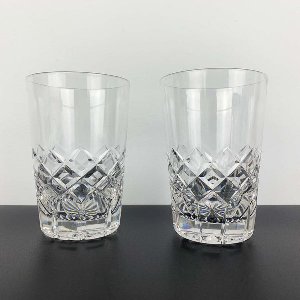 Diamond cut crystal heavy based tumbler - Set of 2