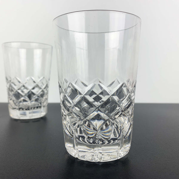 Diamond cut crystal heavy based tumbler - Set of 2