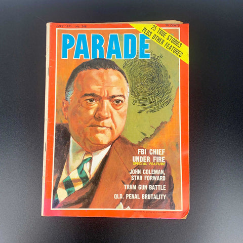 Parade Magazine 1971 featuring J Edgar Hoover (FBI) and Essendon great John Coleman