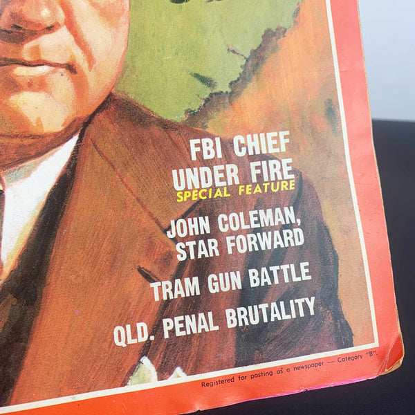 Parade Magazine 1971 featuring J Edgar Hoover (FBI) and Essendon great John Coleman