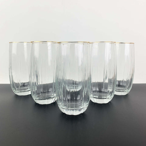 Pasabahce ribbed large glass tumbler - Set of 6