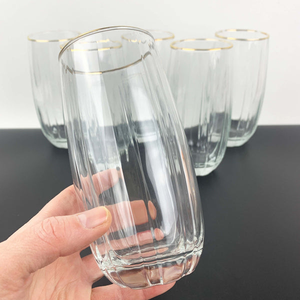 Pasabahce ribbed large glass tumbler - Set of 6