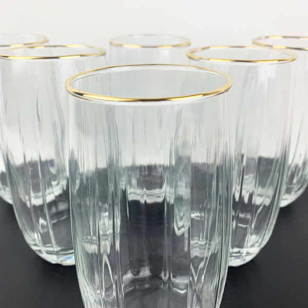 Pasabahce ribbed large glass tumbler - Set of 6