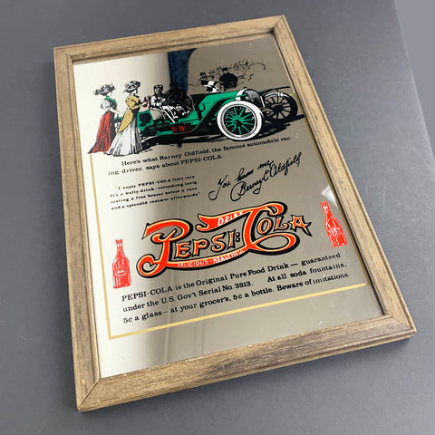 Pepsi Cola vintage framed advertising mirror