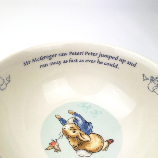 Wedgwood Peter Rabbit wording on bowl