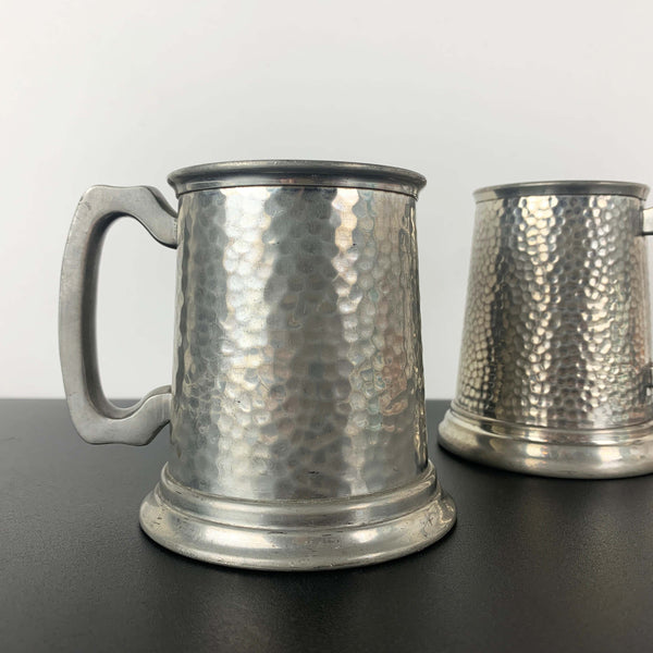 Vintage pewter mugs with glass bottom - sold separately