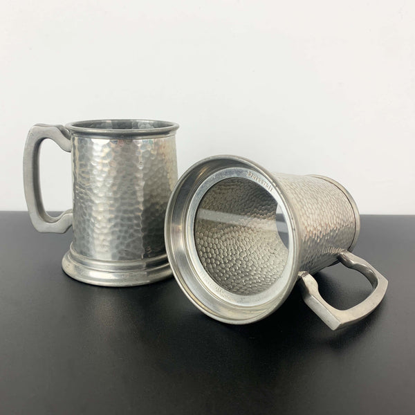 Vintage pewter mugs with glass bottom - sold separately