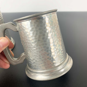 Vintage pewter mugs with glass bottom - sold separately