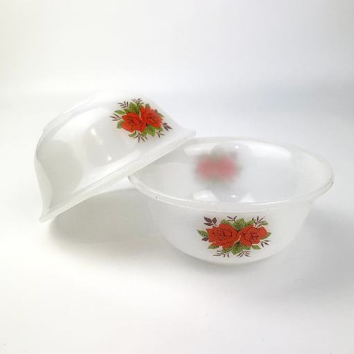 Phoenix opalware ramekin with red rose