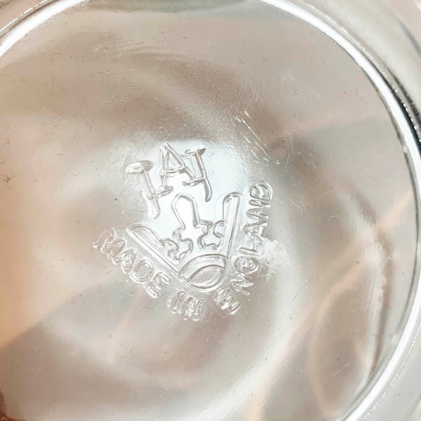 JAJ Pyrex England manufacturers stamp