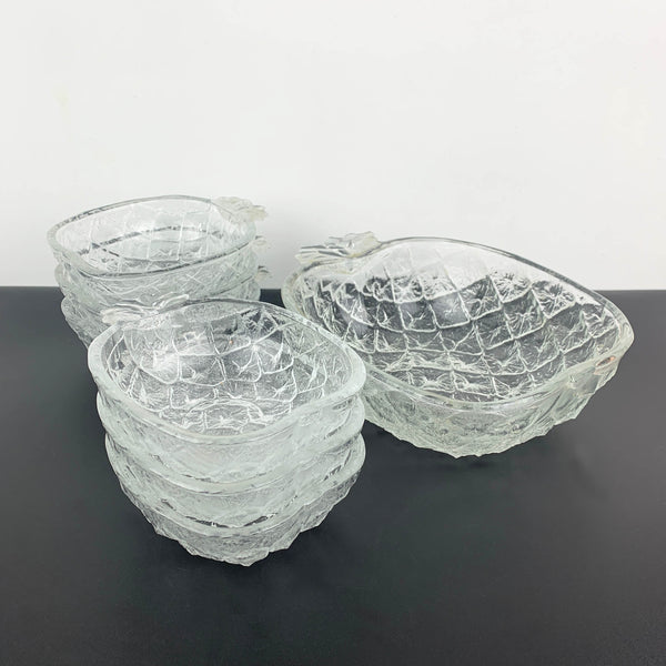 Pineapple shaped dessert bowl set - 7 piece set