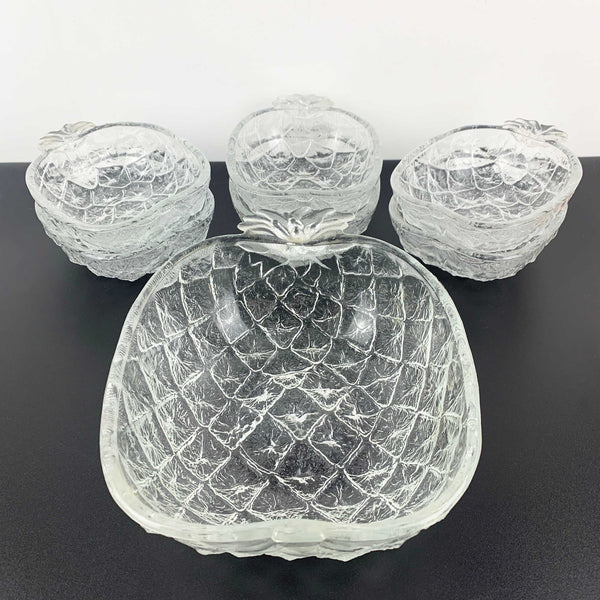 Pineapple shaped dessert bowl set - 7 piece set