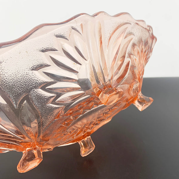 Walther 'Sonnenblume' pink glass footed centrepiece