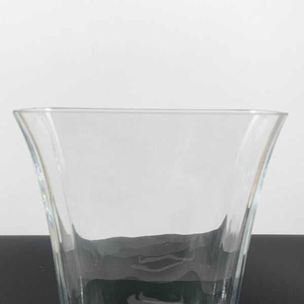 Polish rectangle glass vase with flared top