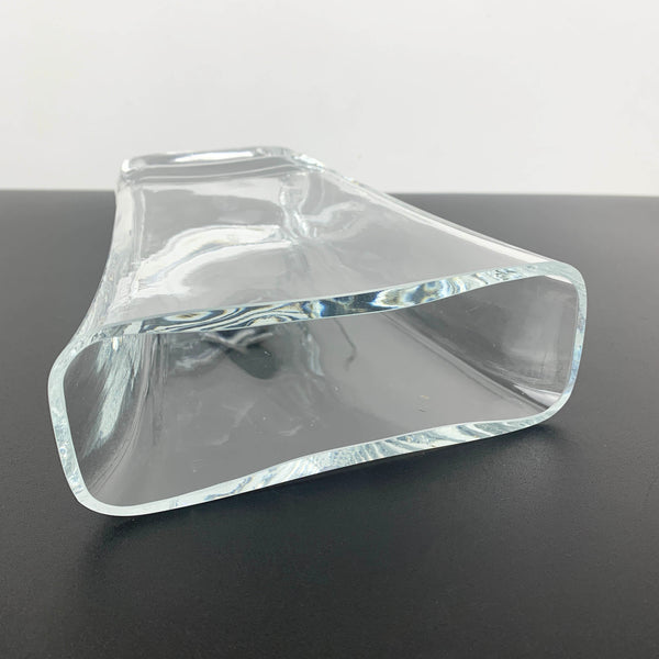 Polish rectangle glass vase with flared top