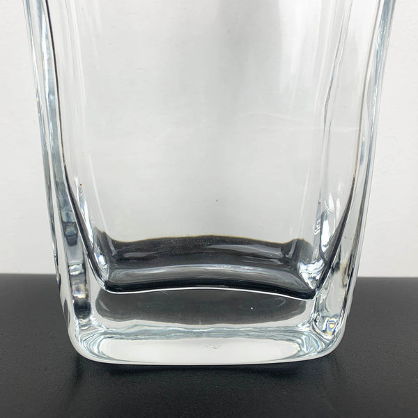 Polish rectangle glass vase with flared top