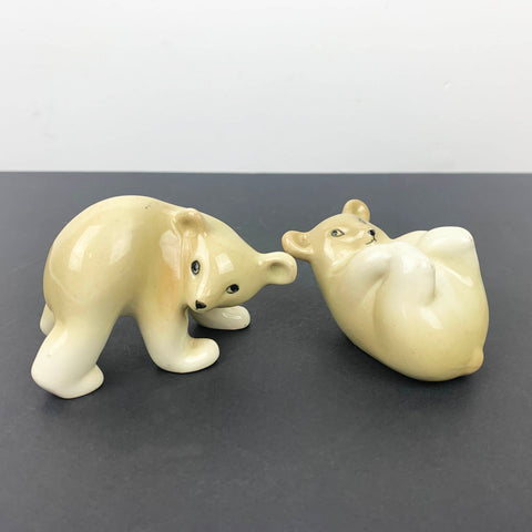 Midwinter England polar bear cub figurines