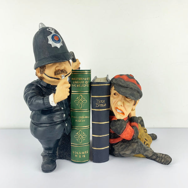 Police and Thief rare bookend set by Peter Mook